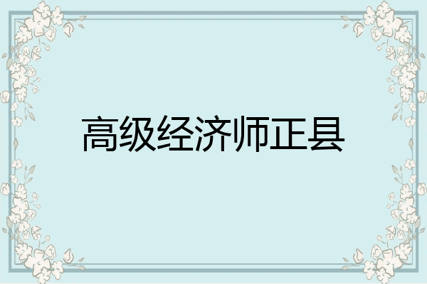 高级经济师正县