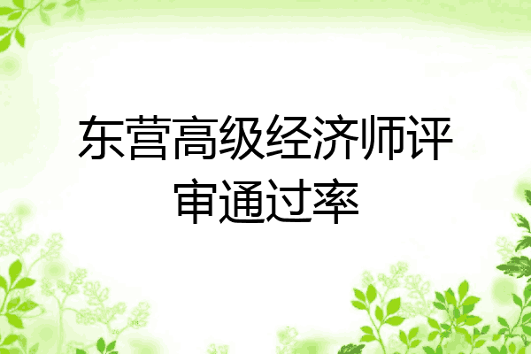 东营高级经济师评审通过率