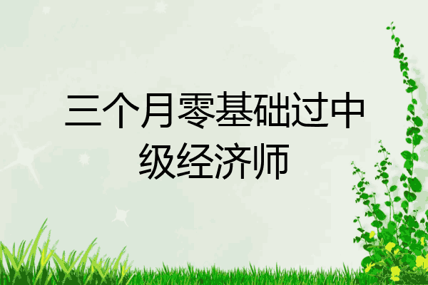 三个月零基础过中级经济师