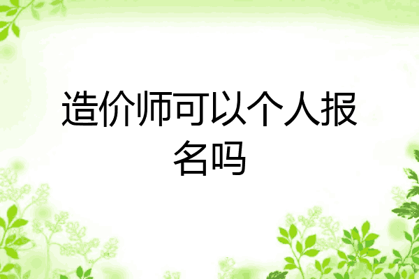 造价师可以个人报名吗