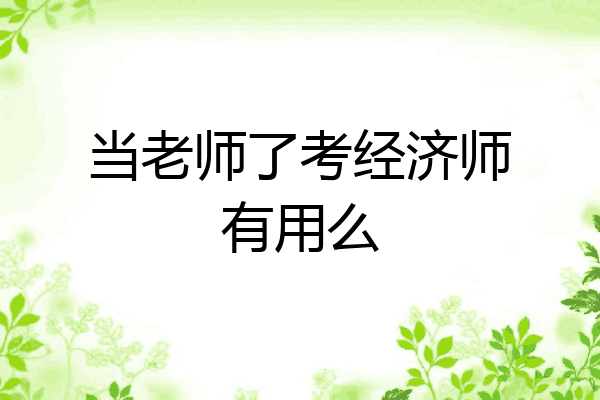 当老师了考经济师有用么