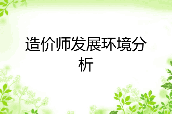 造价师发展环境分析