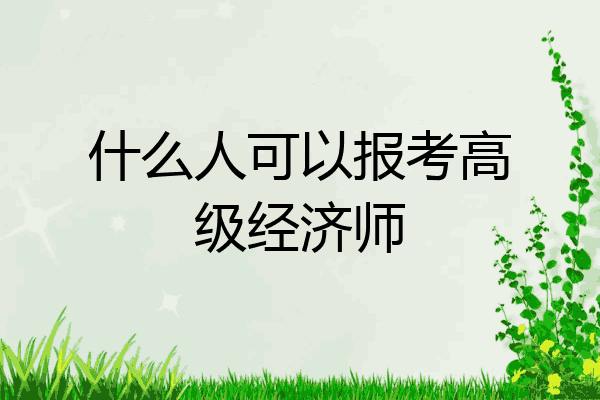 什么人可以报考高级经济师