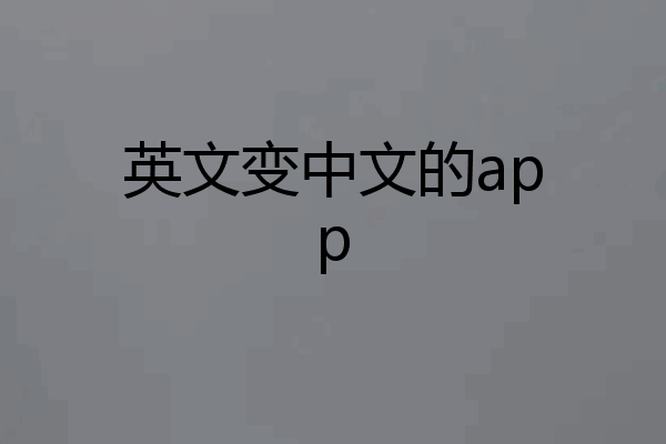 英文变中文的app