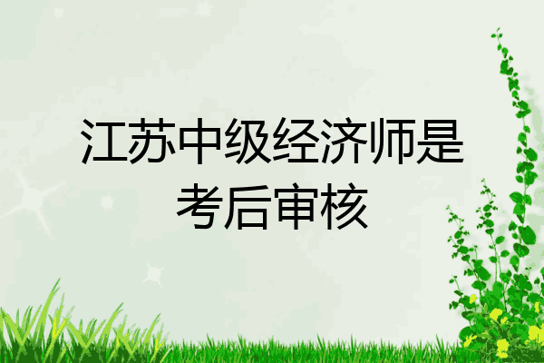 江苏中级经济师是考后审核
