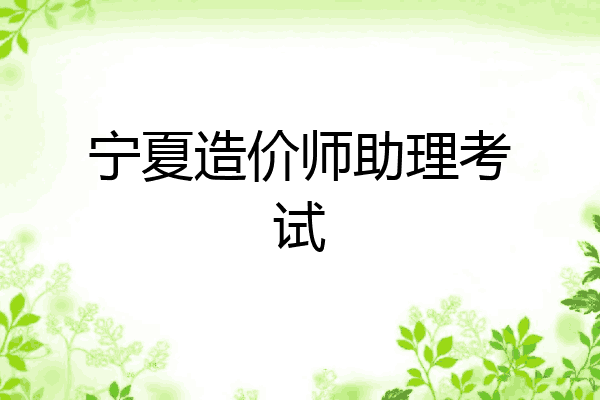 宁夏造价师助理考试