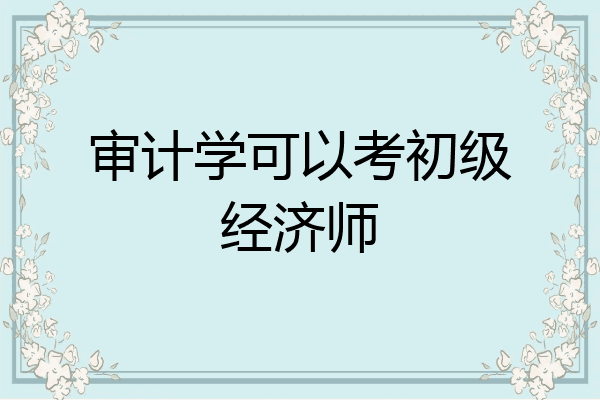 审计学可以考初级经济师
