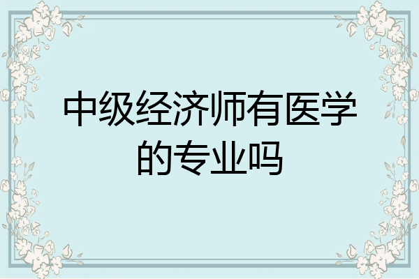 中级经济师有医学的专业吗