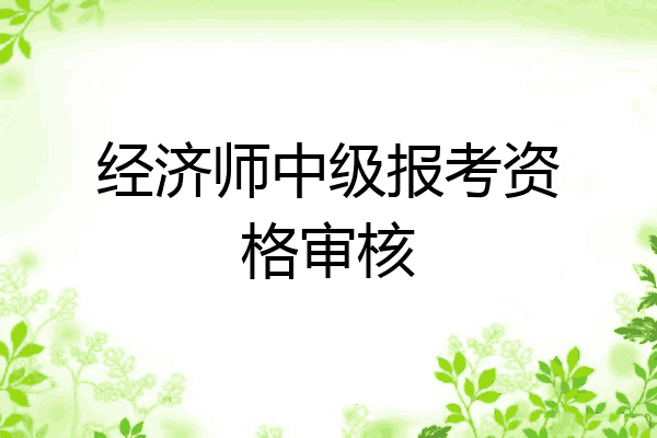 经济师中级报考资格审核