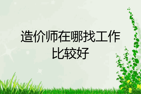 造价师在哪找工作比较好