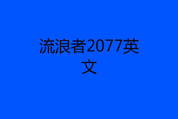 流浪者2077英文