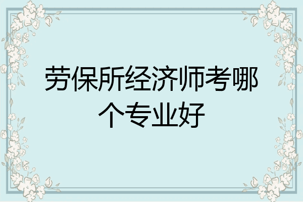 劳保所经济师考哪个专业好
