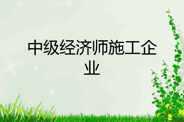 中级经济师施工企业