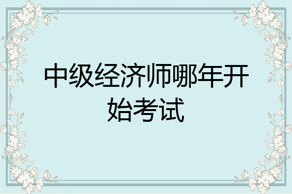 中级经济师哪年开始考试