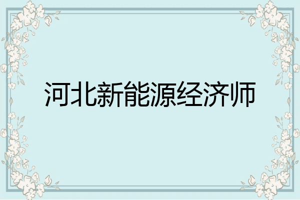 河北新能源经济师