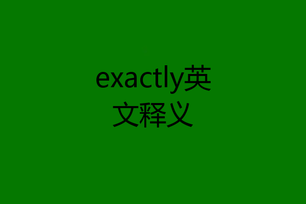 exactly英文释义