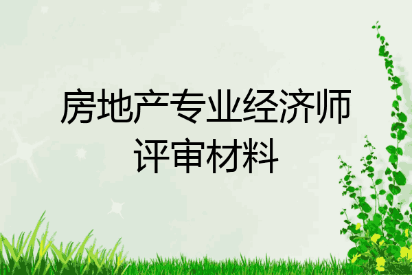 房地产专业经济师评审材料