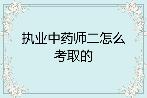 执业中药师二怎么考取的