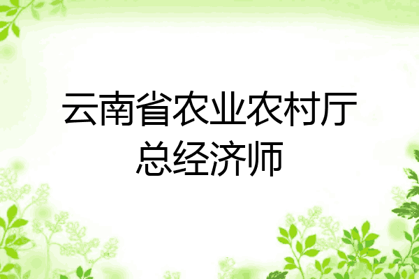 云南省农业农村厅总经济师