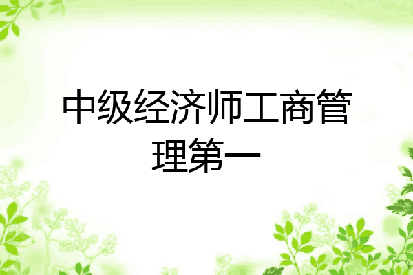 中级经济师工商管理第一