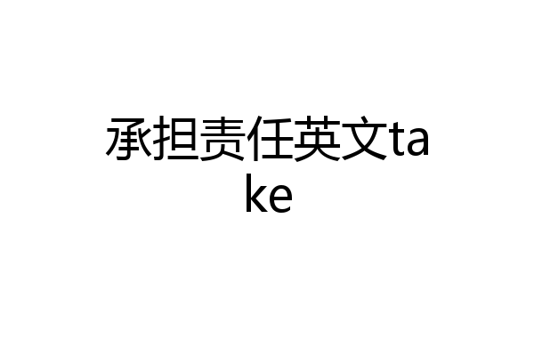 承担责任英文take