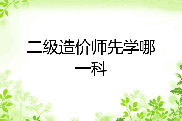 二级造价师先学哪一科