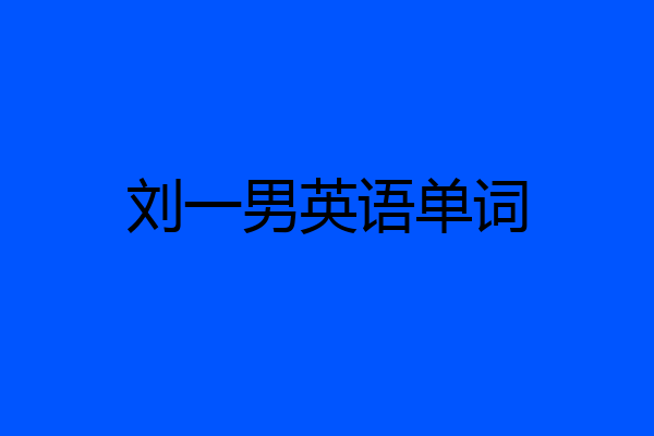 刘一男英语单词