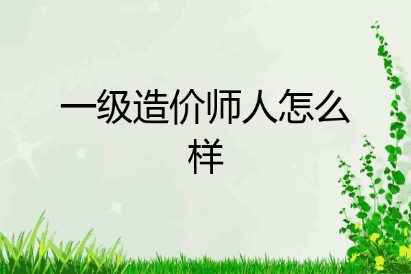 一级造价师人怎么样