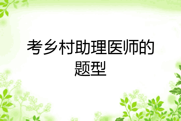 考乡村助理医师的题型