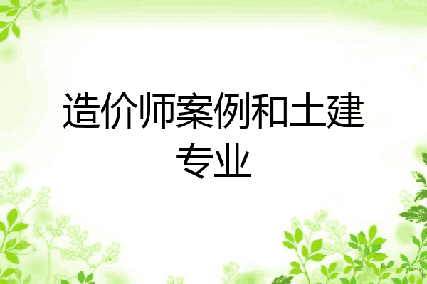 造价师案例和土建专业