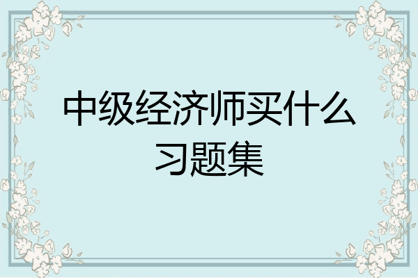 中级经济师买什么习题集