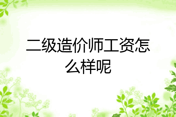 二级造价师工资怎么样呢
