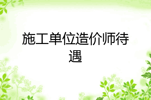 施工单位造价师待遇