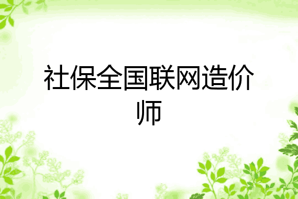 社保全国联网造价师