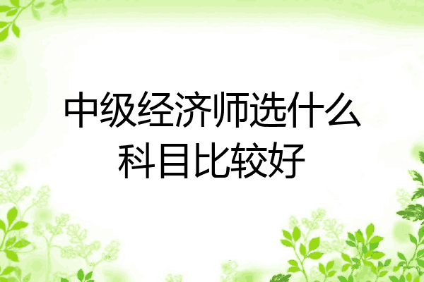 中级经济师选什么科目比较好