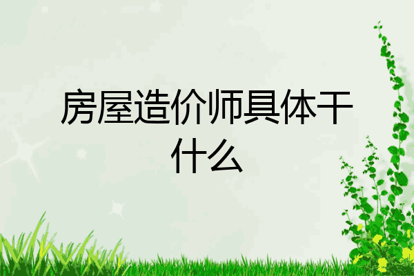 房屋造价师具体干什么