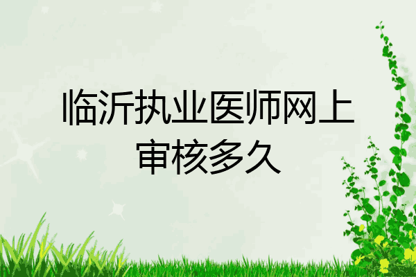 临沂执业医师网上审核多久