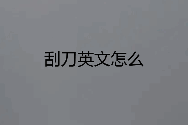 刮刀英文怎么