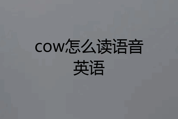 cow怎么读语音英语