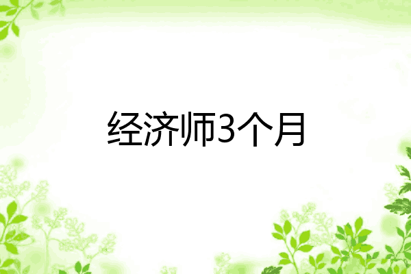 经济师3个月