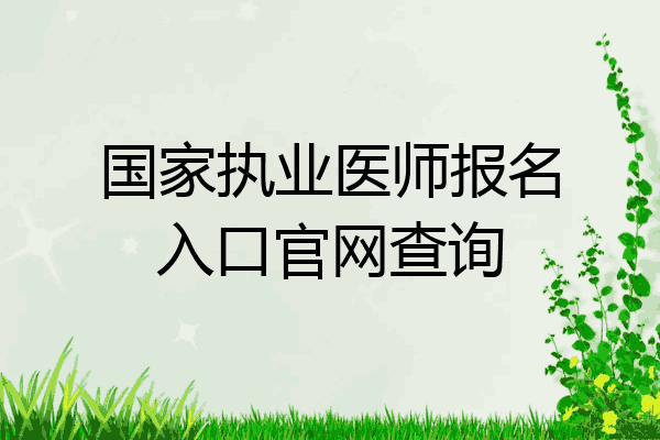 国家执业医师报名入口官网查询