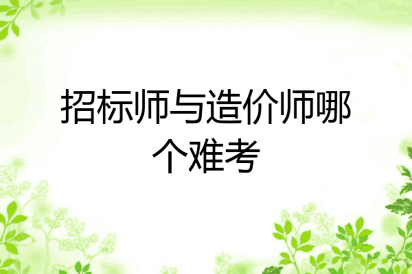招标师与造价师哪个难考