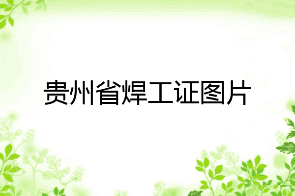 贵州省焊工证图片