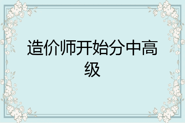 造价师开始分中高级