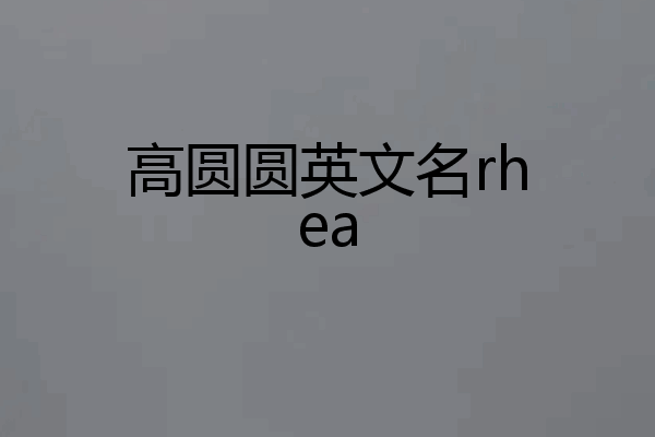 高圆圆英文名rhea