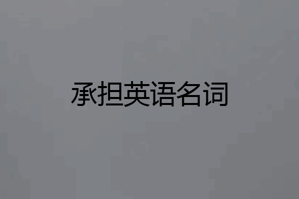 承担英语名词