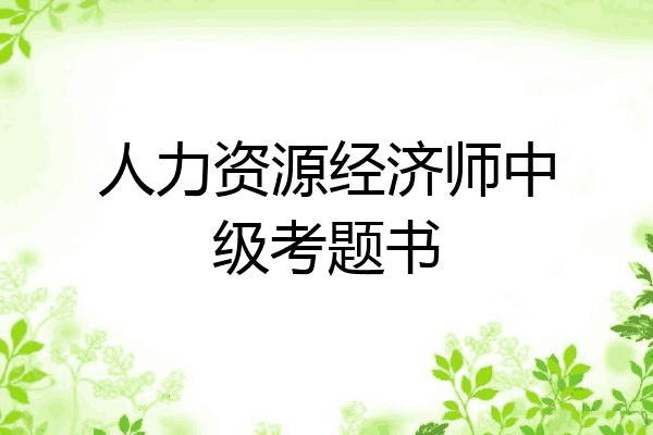 人力资源经济师中级考题书