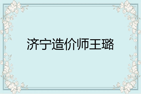 济宁造价师王璐