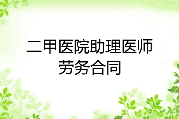 二甲医院助理医师劳务合同