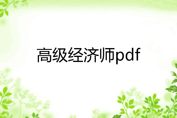 高级经济师pdf